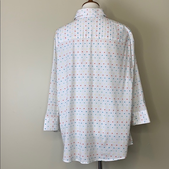 FOXCROPT NYC Plus Size Elbow Sleeve Dots Blouse 14 - Picture 4 of 11